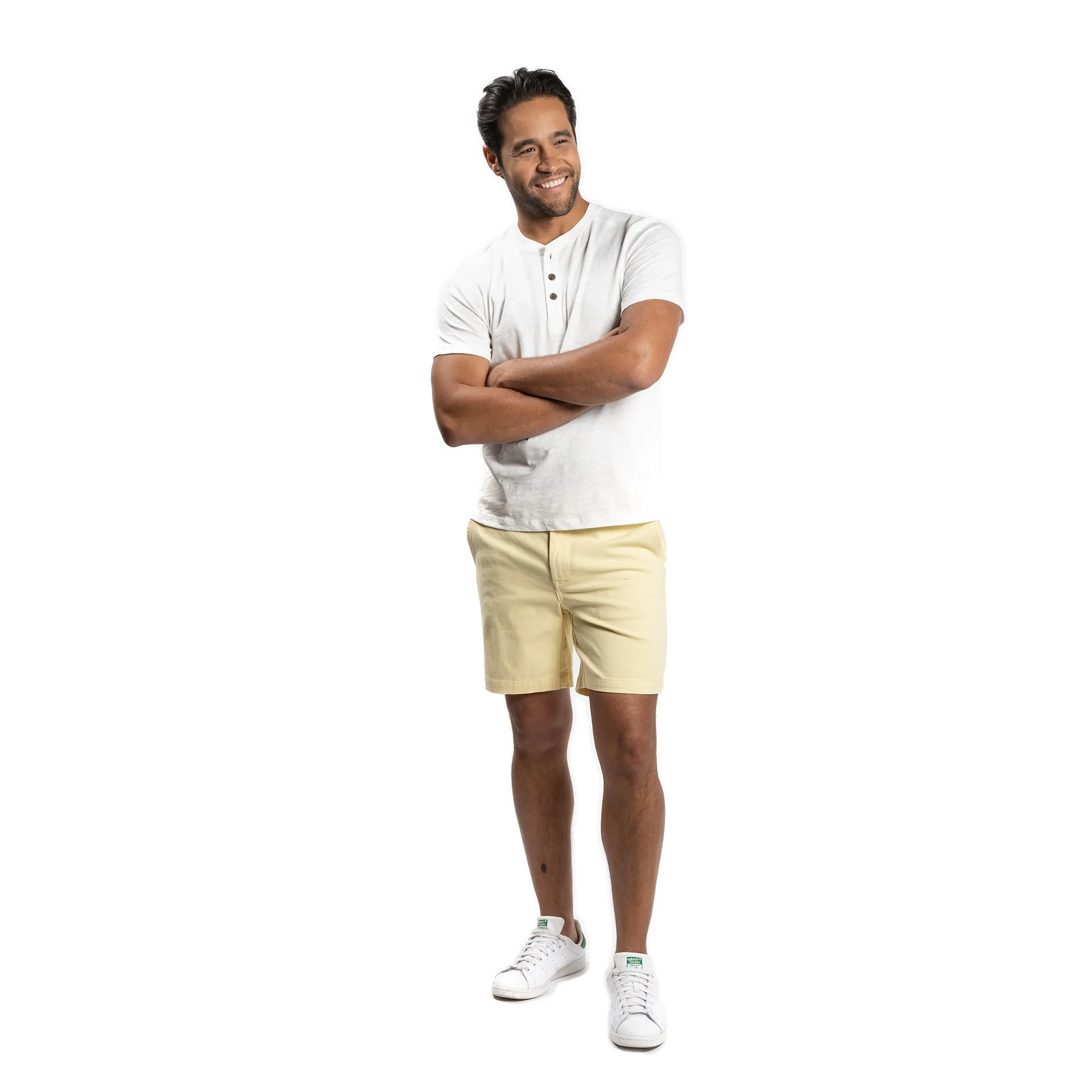 Stretch Chino Shorts - Pale Yellow