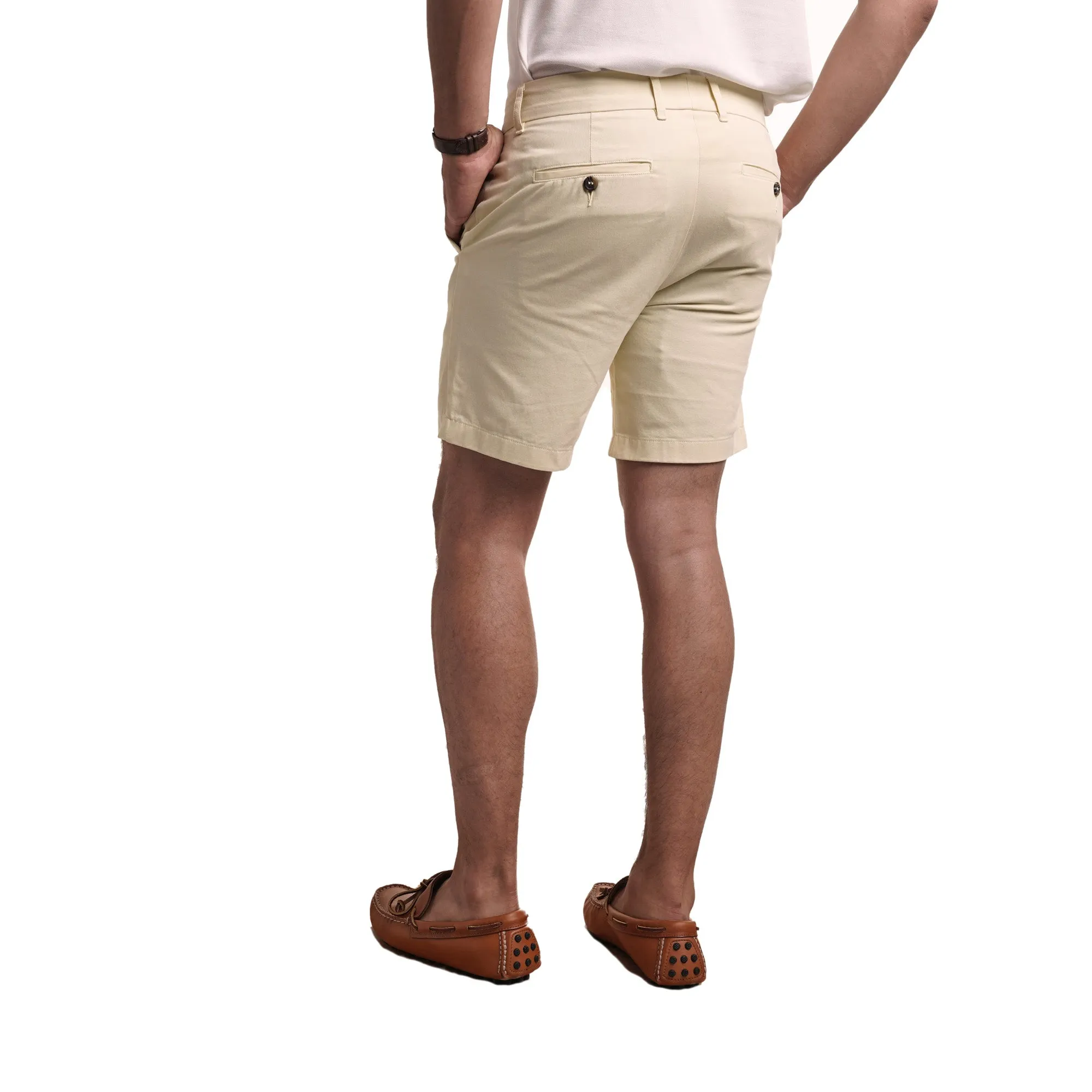 Stretch Chino Shorts - Pale Yellow