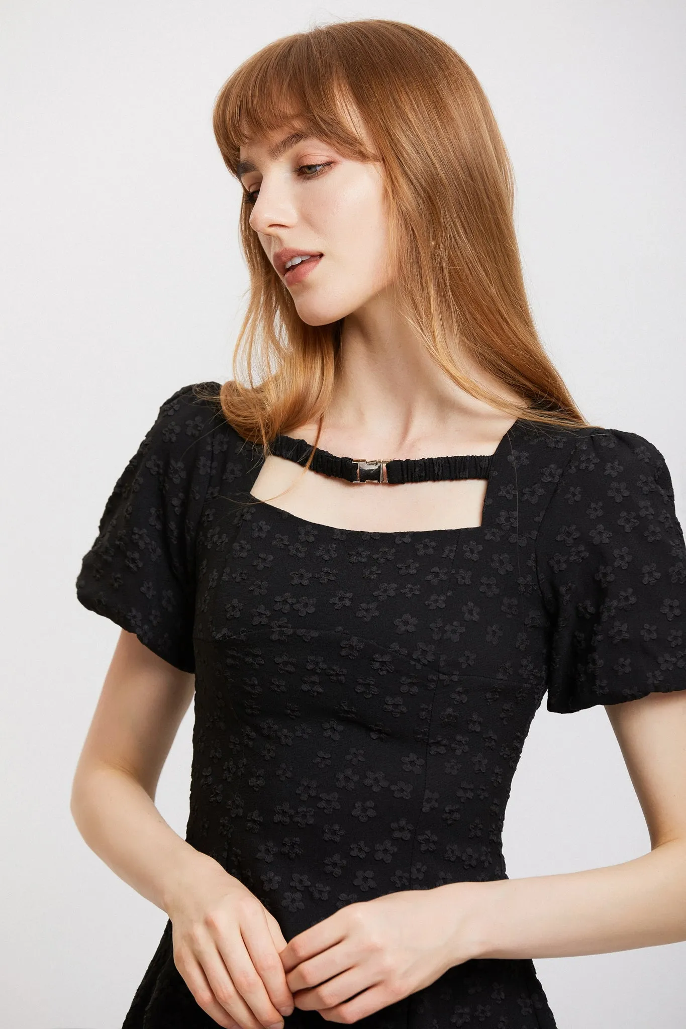 Sylphide | Rosalee Black Puff Mini Dress