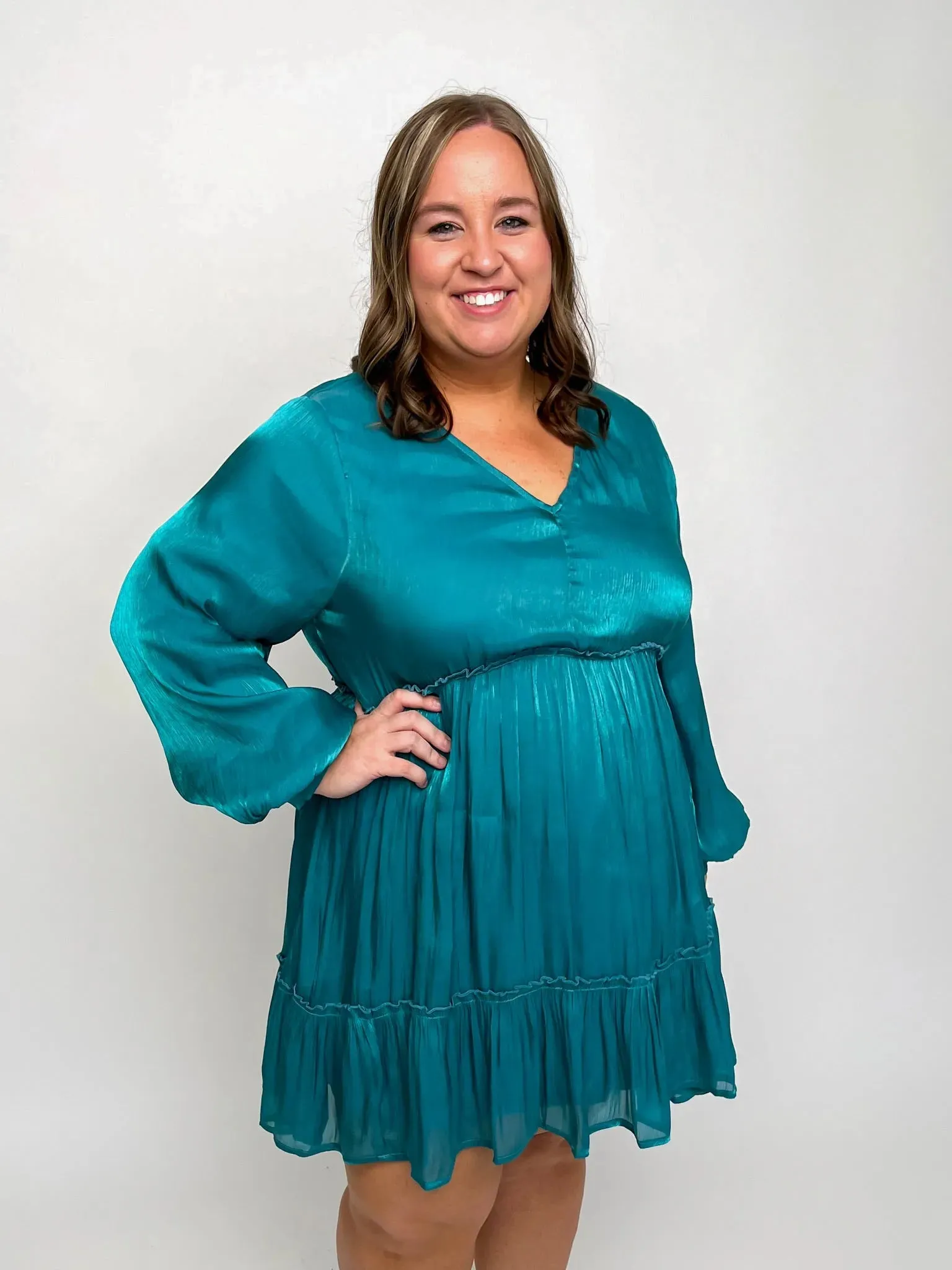 Teal Chiffon Dress