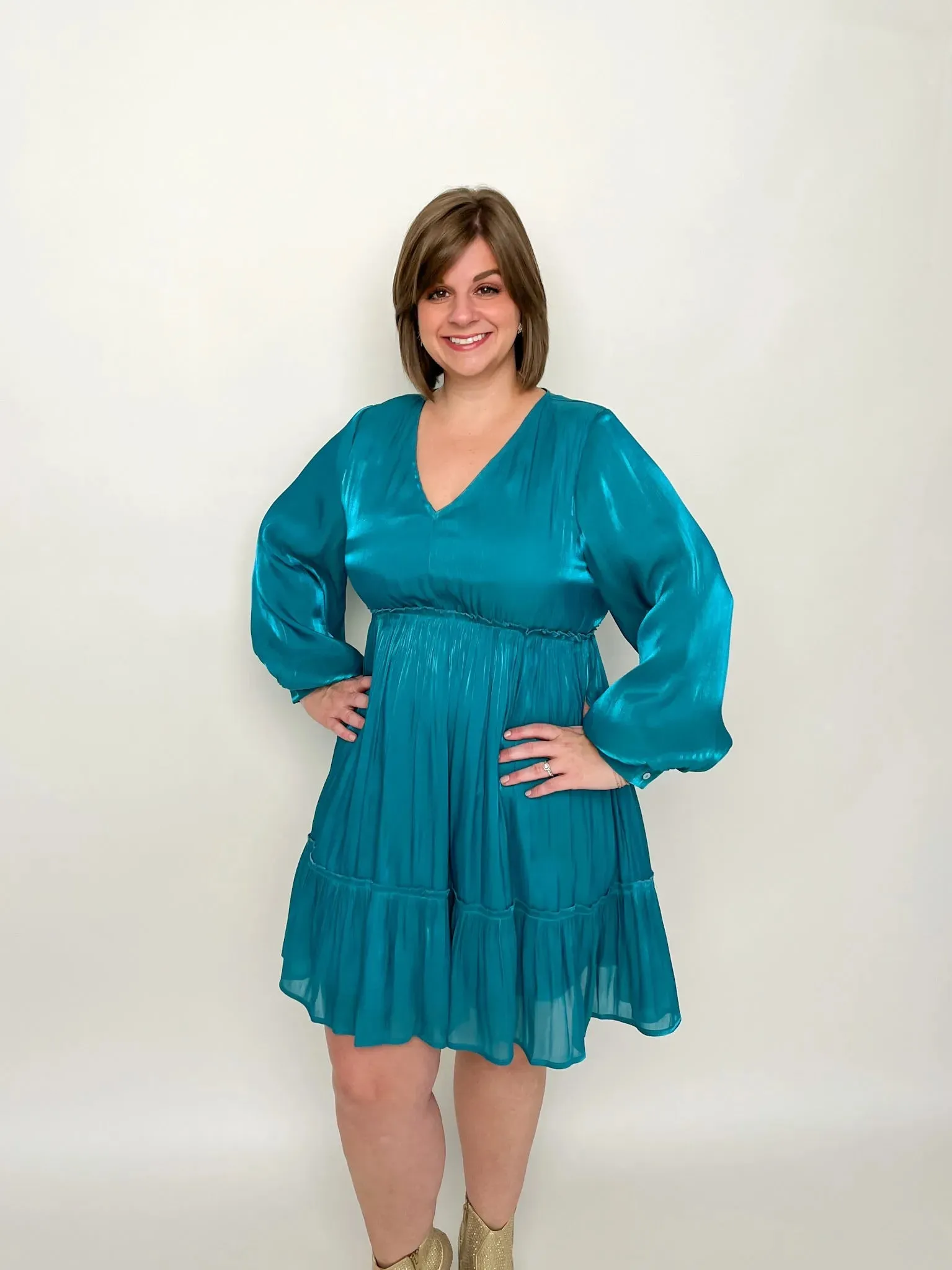 Teal Chiffon Dress