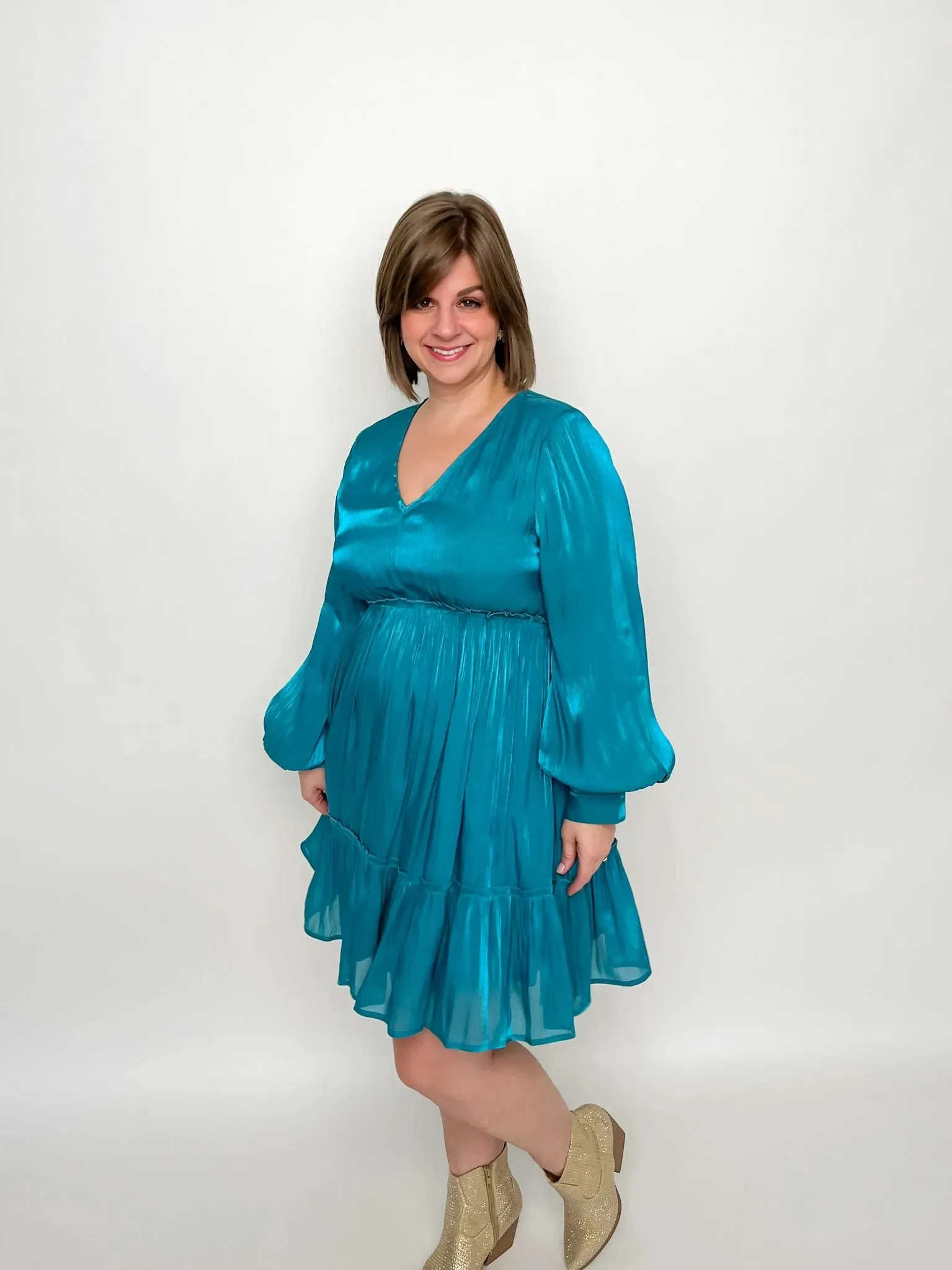 Teal Chiffon Dress