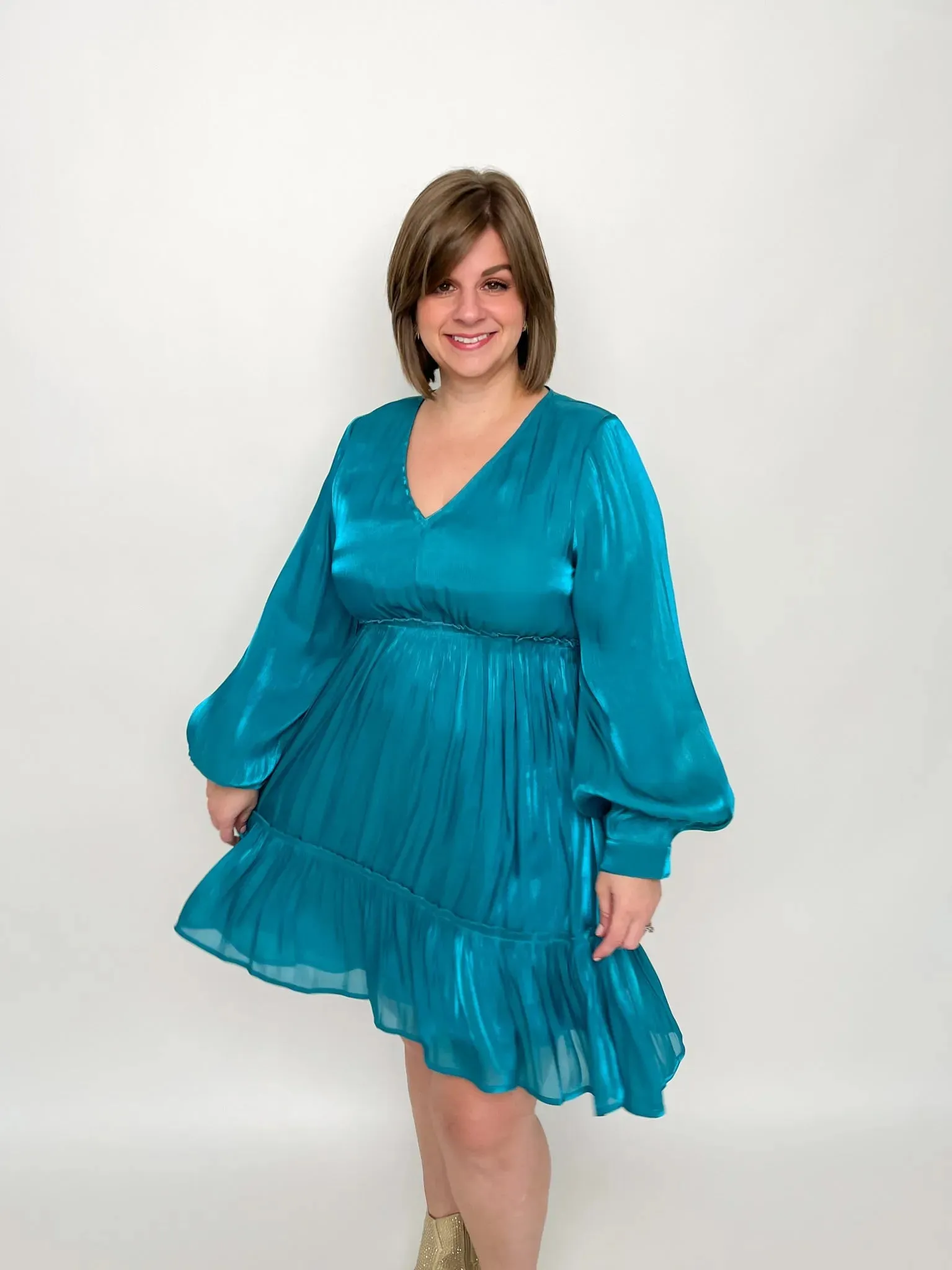 Teal Chiffon Dress