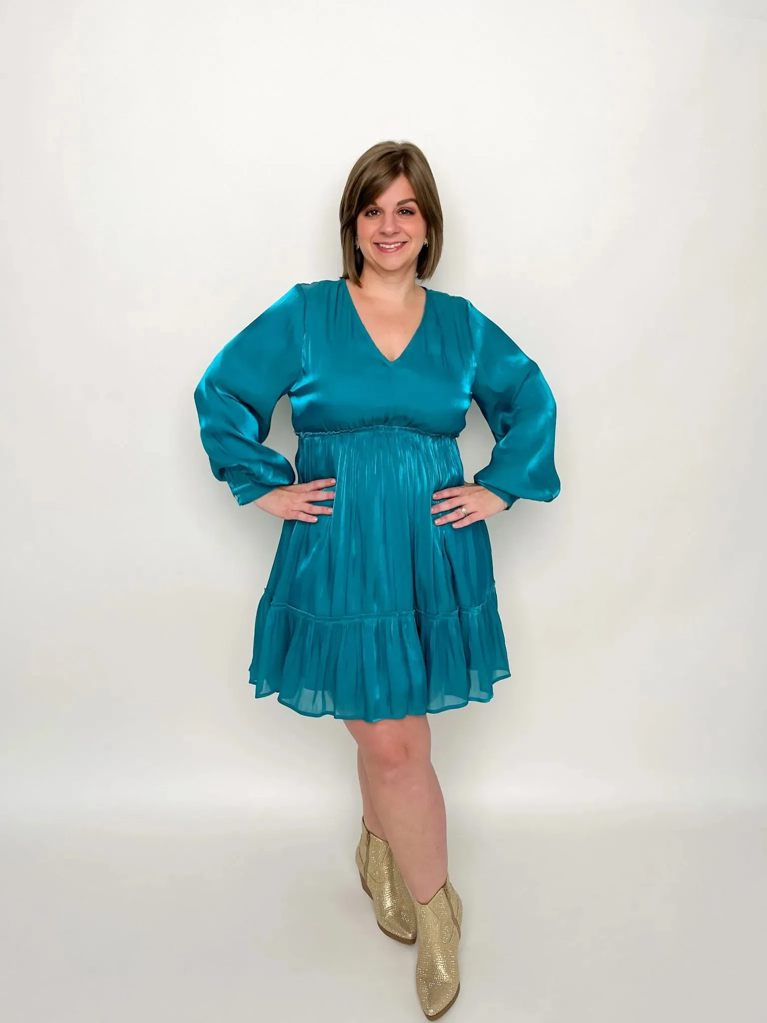 Teal Chiffon Dress