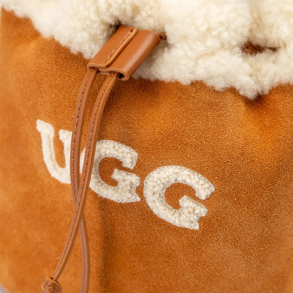 Ugg Shearling Logo Mini Bucket Bag