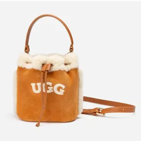 Ugg Shearling Logo Mini Bucket Bag