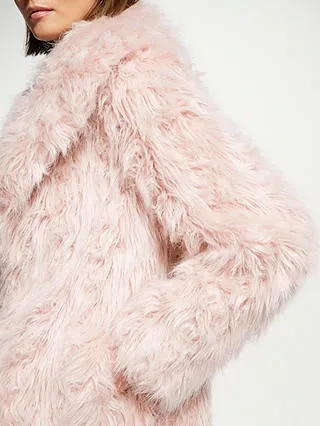 UNREAL FUR ESPERANZA COAT IN BLUSH