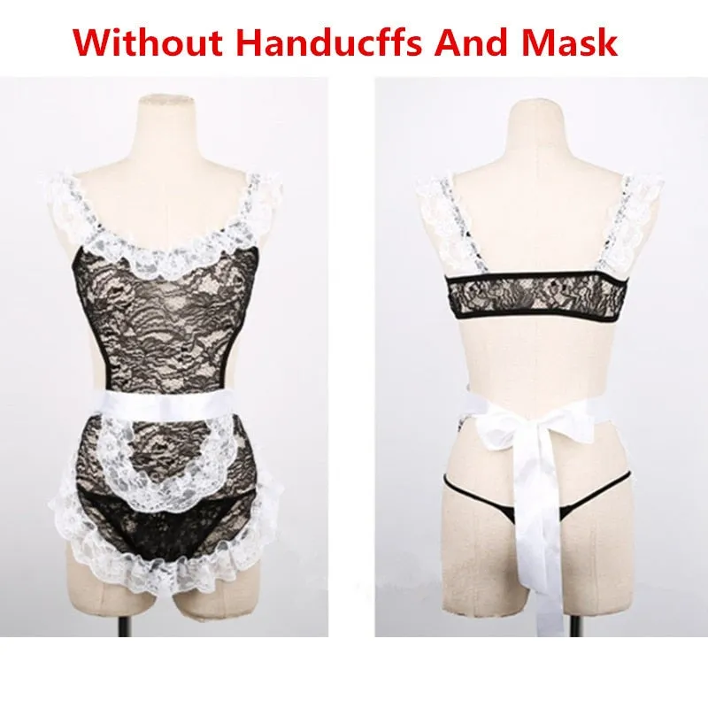 VenusFox Sexy Lace Babydoll Dress Maid Costume Erotic Lingerie