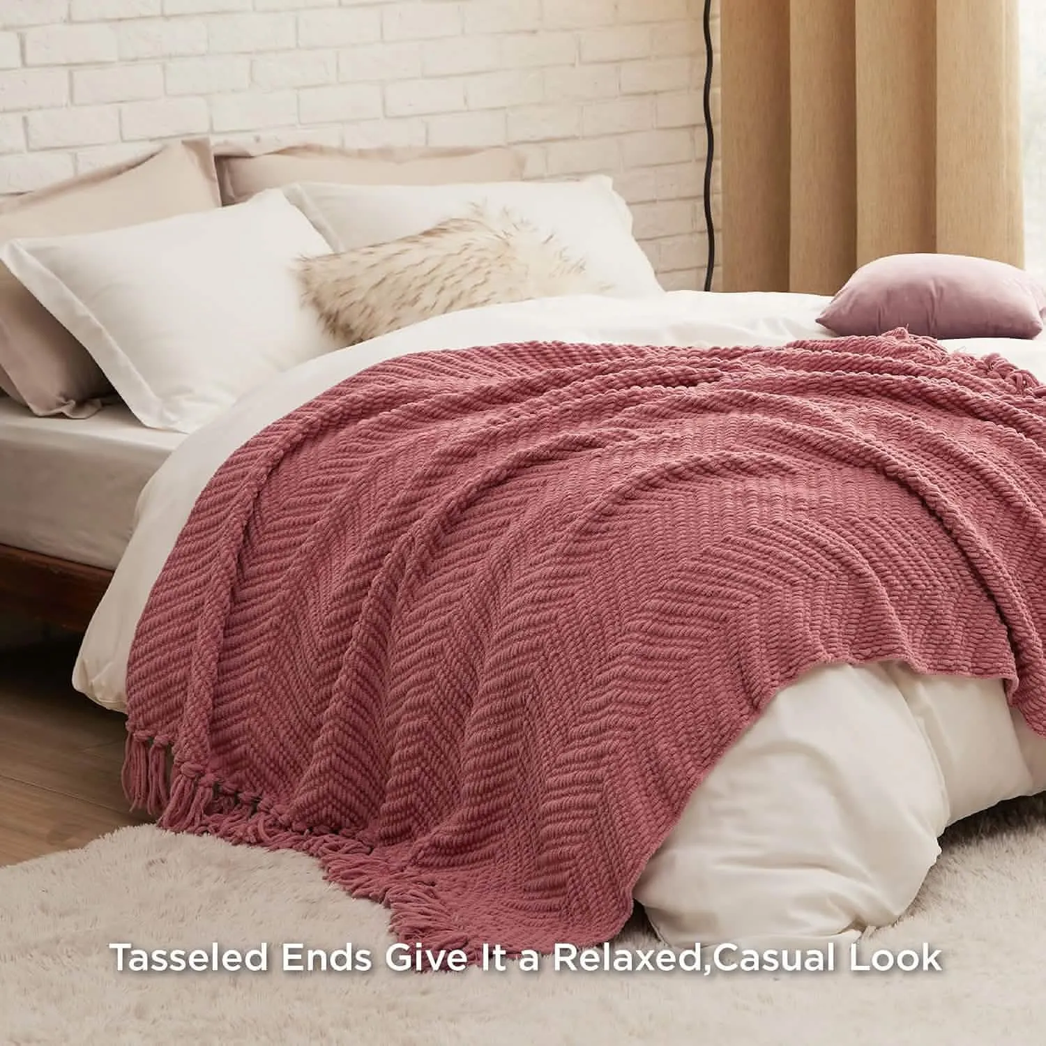 Versatile Knit Woven Chenille Blanket