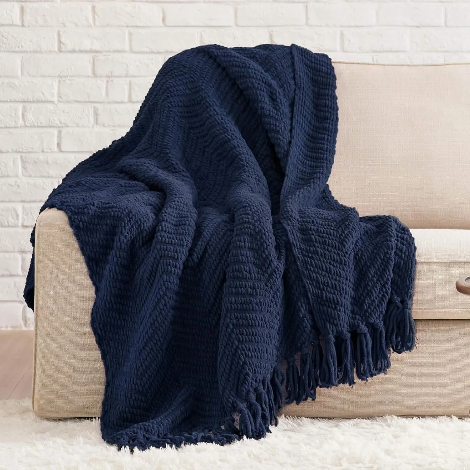 Versatile Knit Woven Chenille Blanket