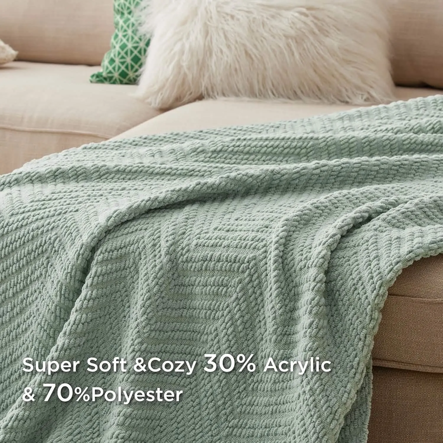 Versatile Knit Woven Chenille Blanket