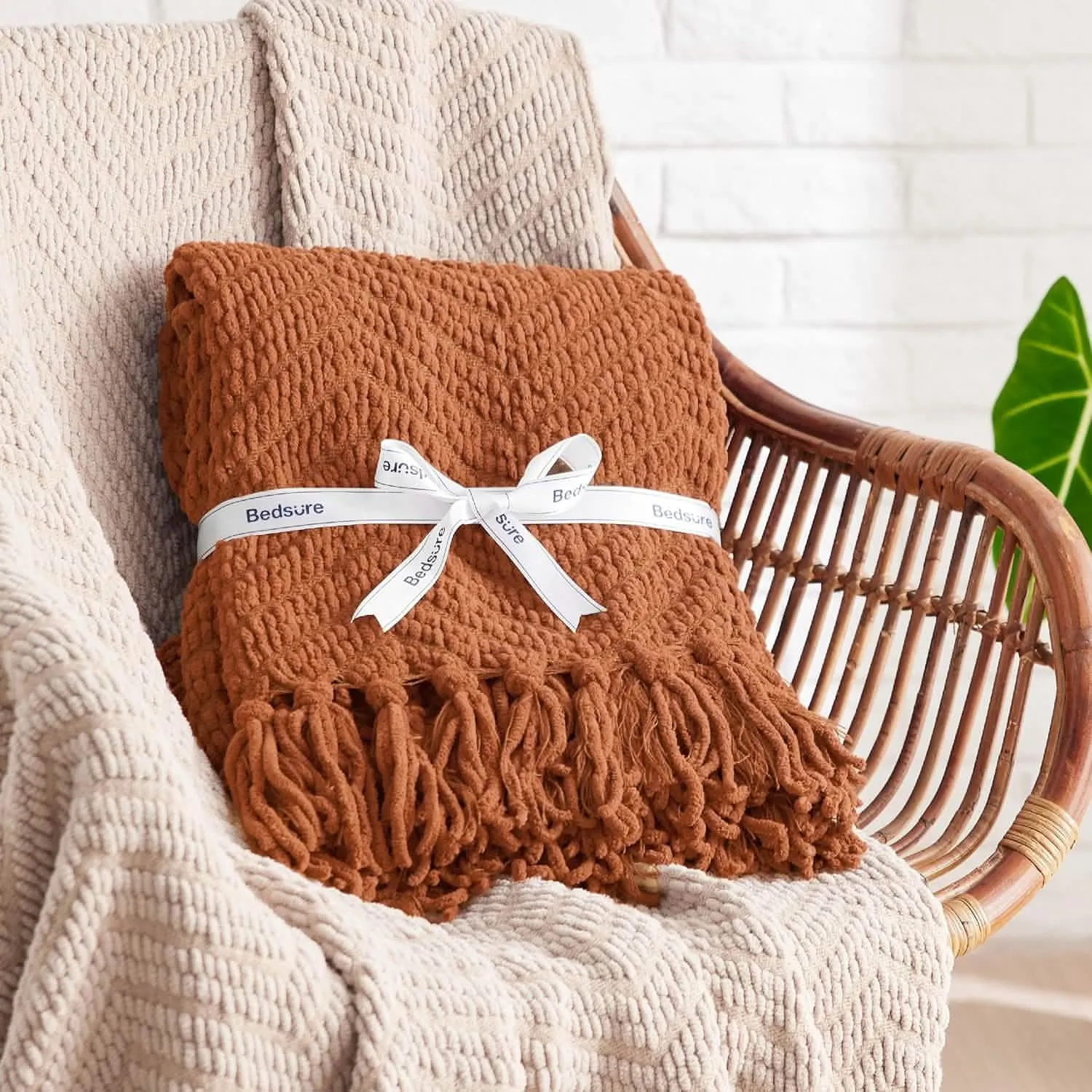 Versatile Knit Woven Chenille Blanket