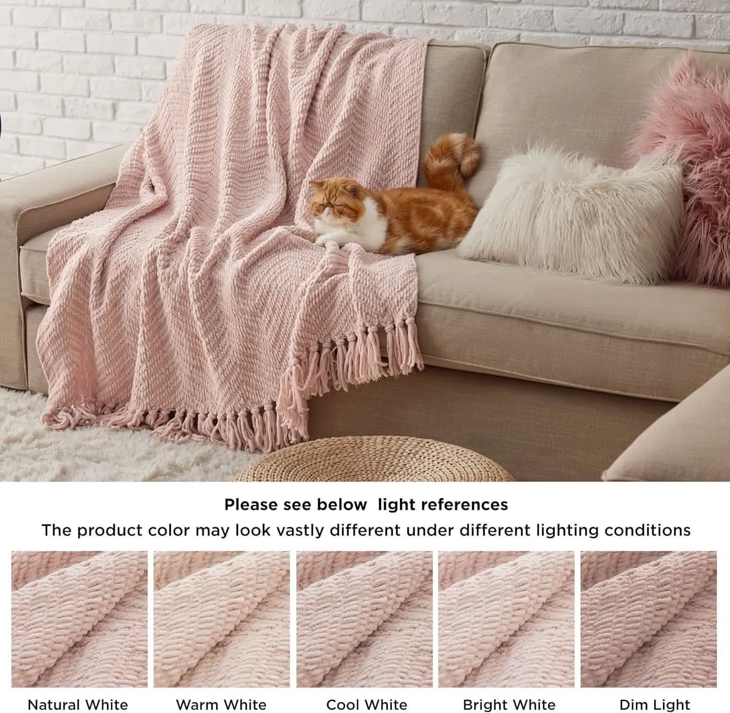 Versatile Knit Woven Chenille Blanket