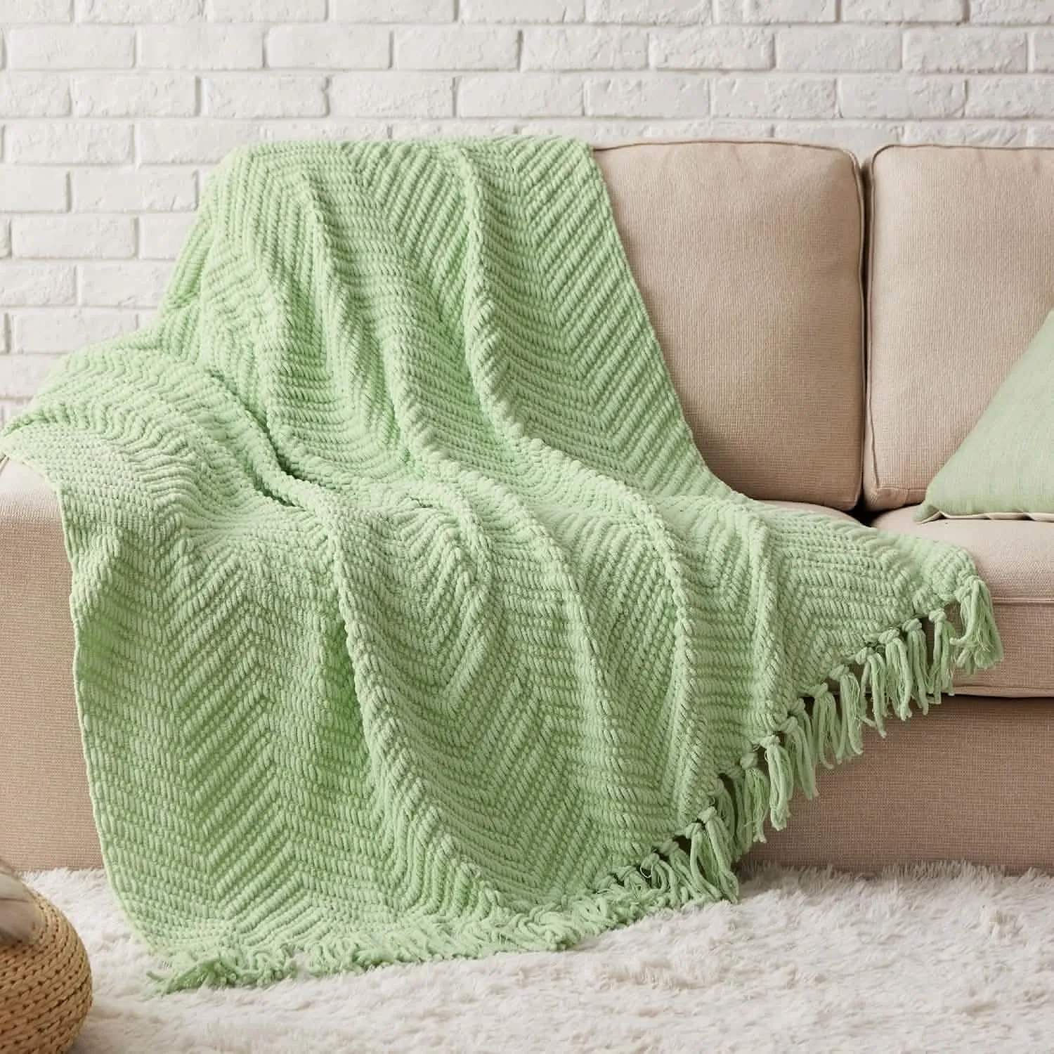 Versatile Knit Woven Chenille Blanket