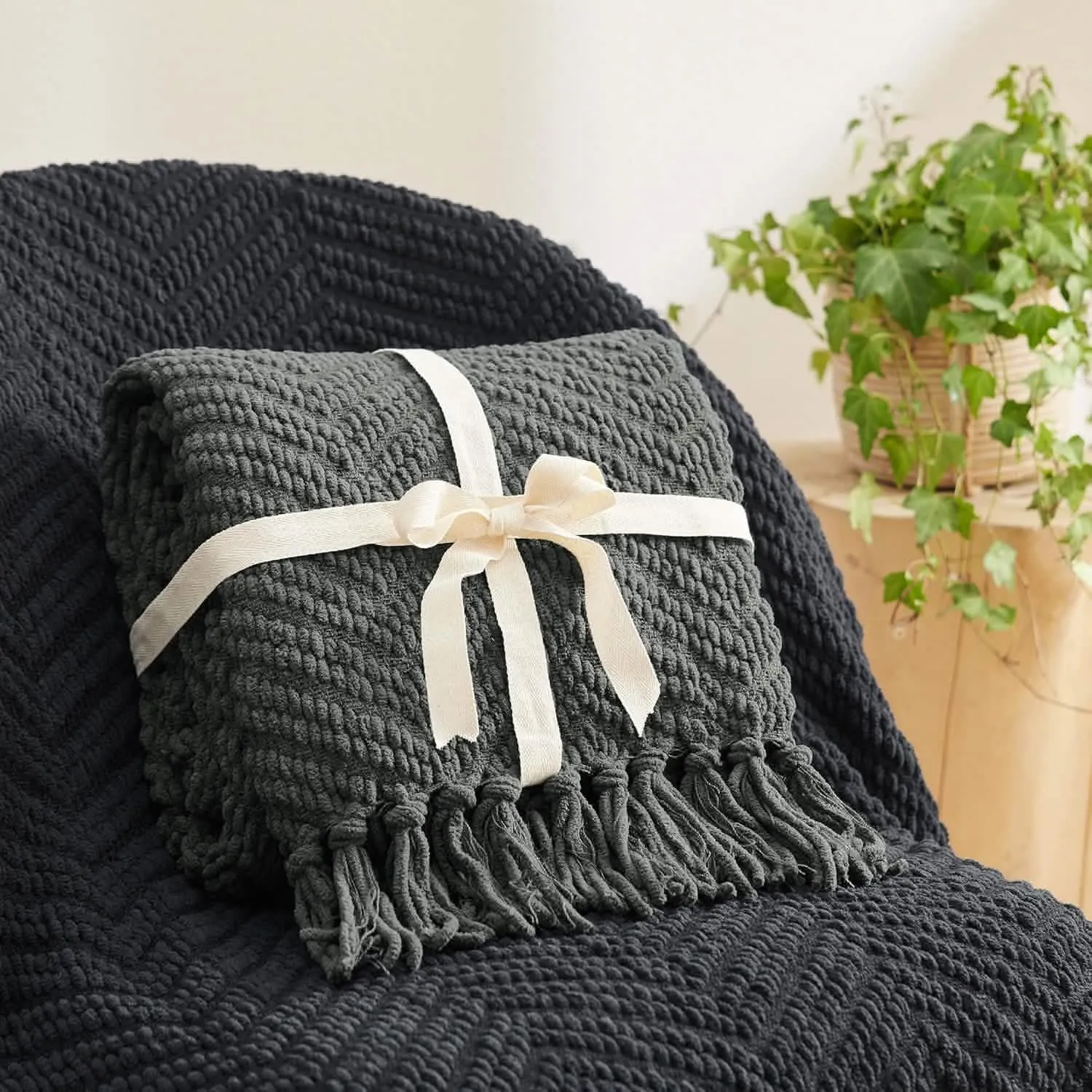 Versatile Knit Woven Chenille Blanket