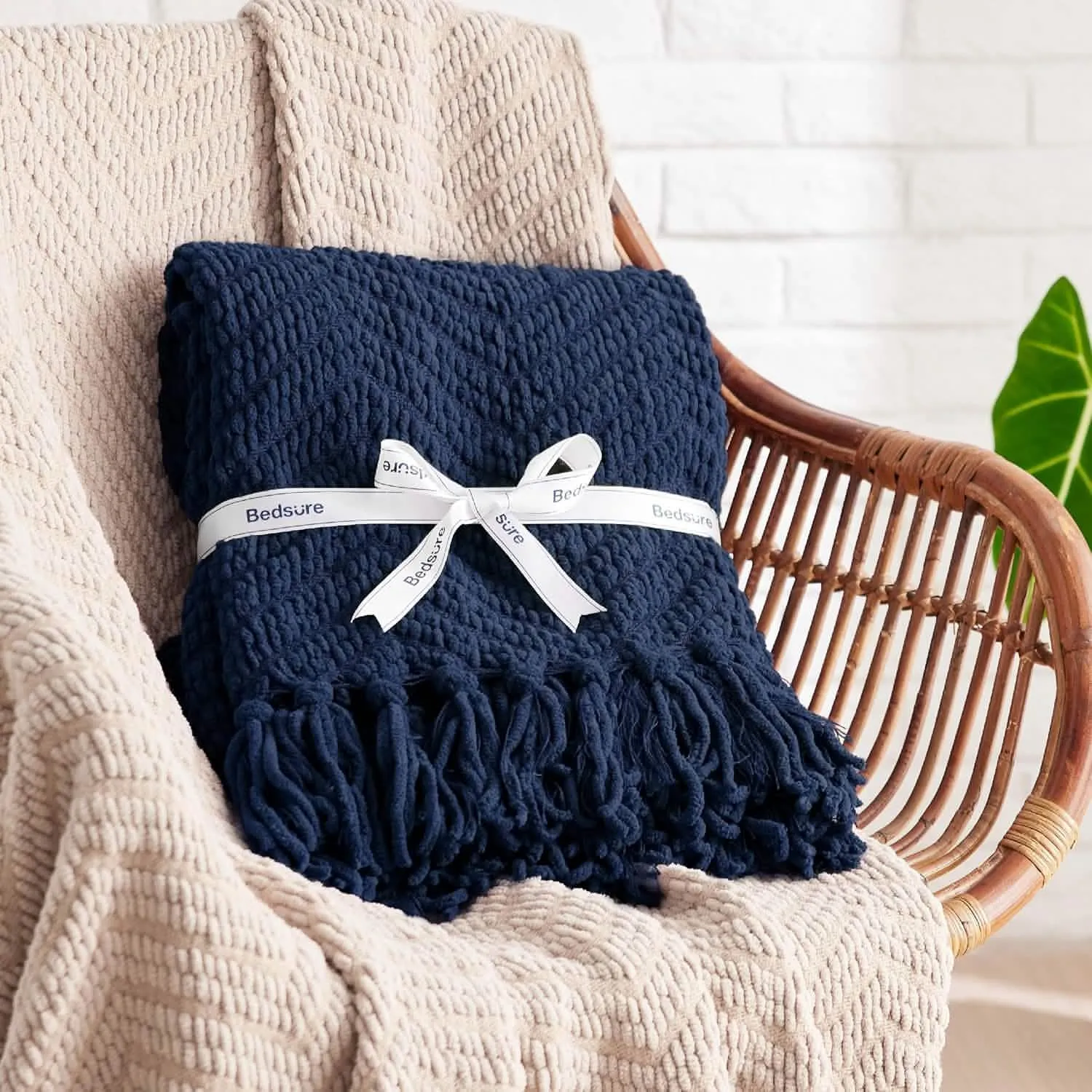 Versatile Knit Woven Chenille Blanket