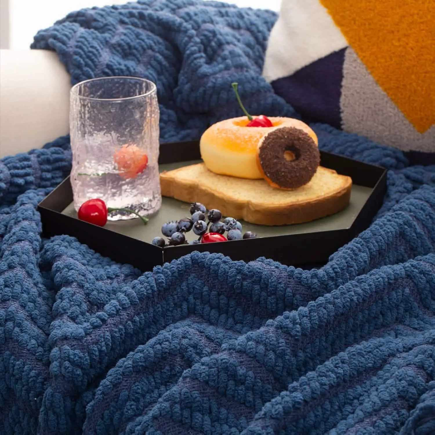 Versatile Knit Woven Chenille Blanket