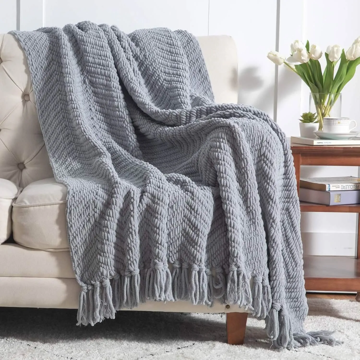 Versatile Knit Woven Chenille Blanket