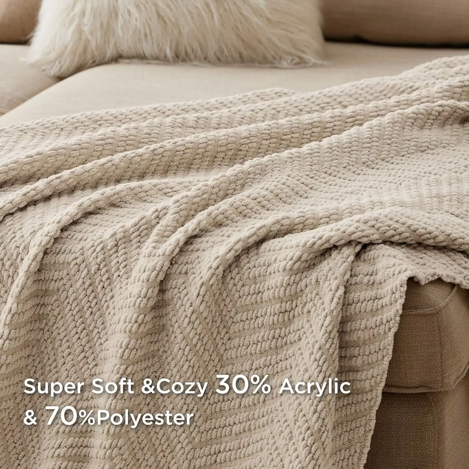 Versatile Knit Woven Chenille Blanket