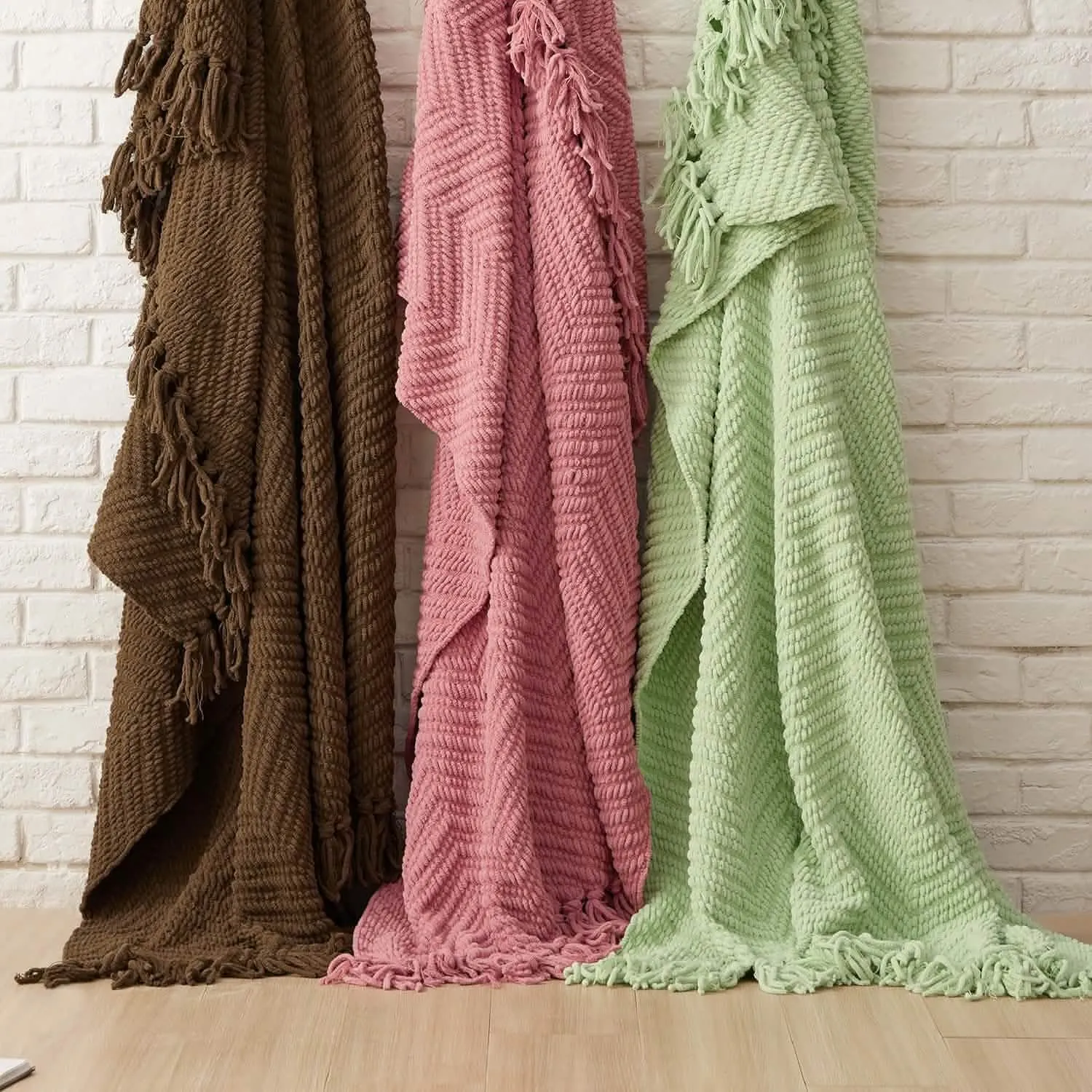 Versatile Knit Woven Chenille Blanket