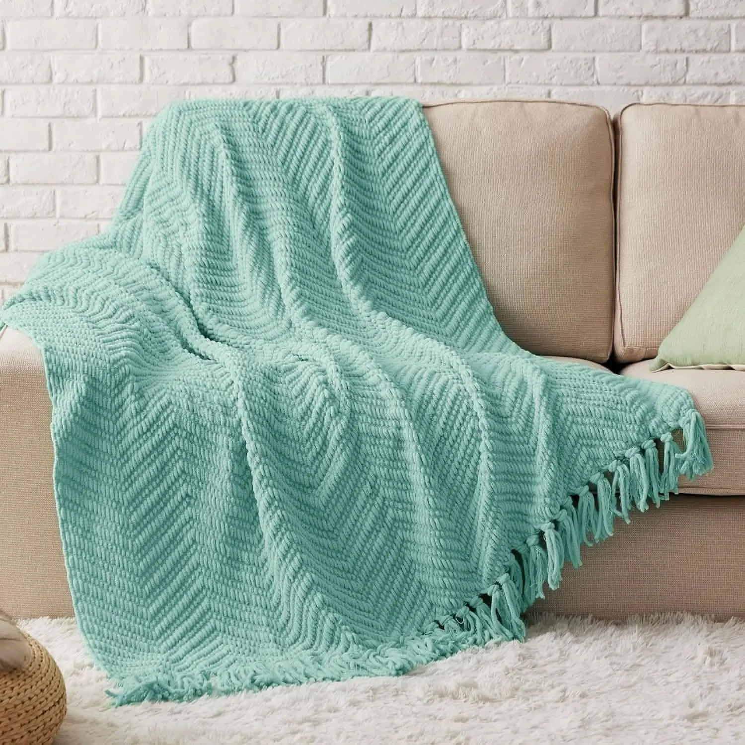 Versatile Knit Woven Chenille Blanket