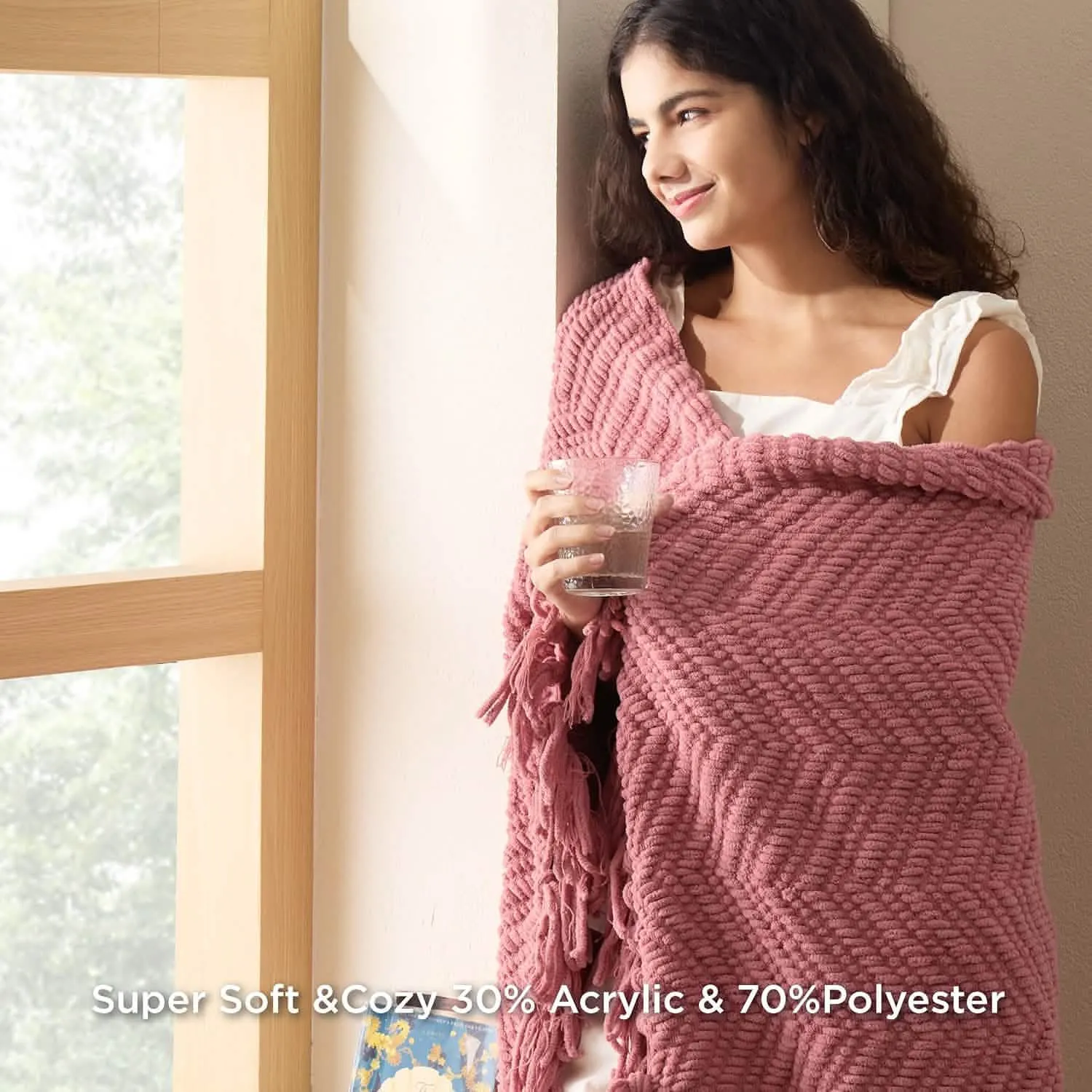 Versatile Knit Woven Chenille Blanket