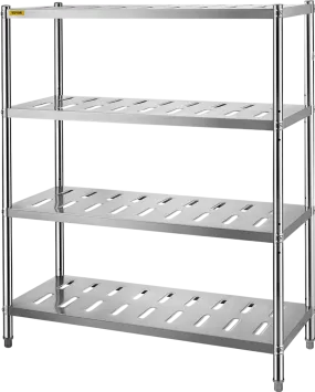 Vevor Storage Shelf 4-Tier Stainless Steel Unit 47.2" x 17.7" x 61" Heavy-Duty with 529 Lbs Total Capacity New