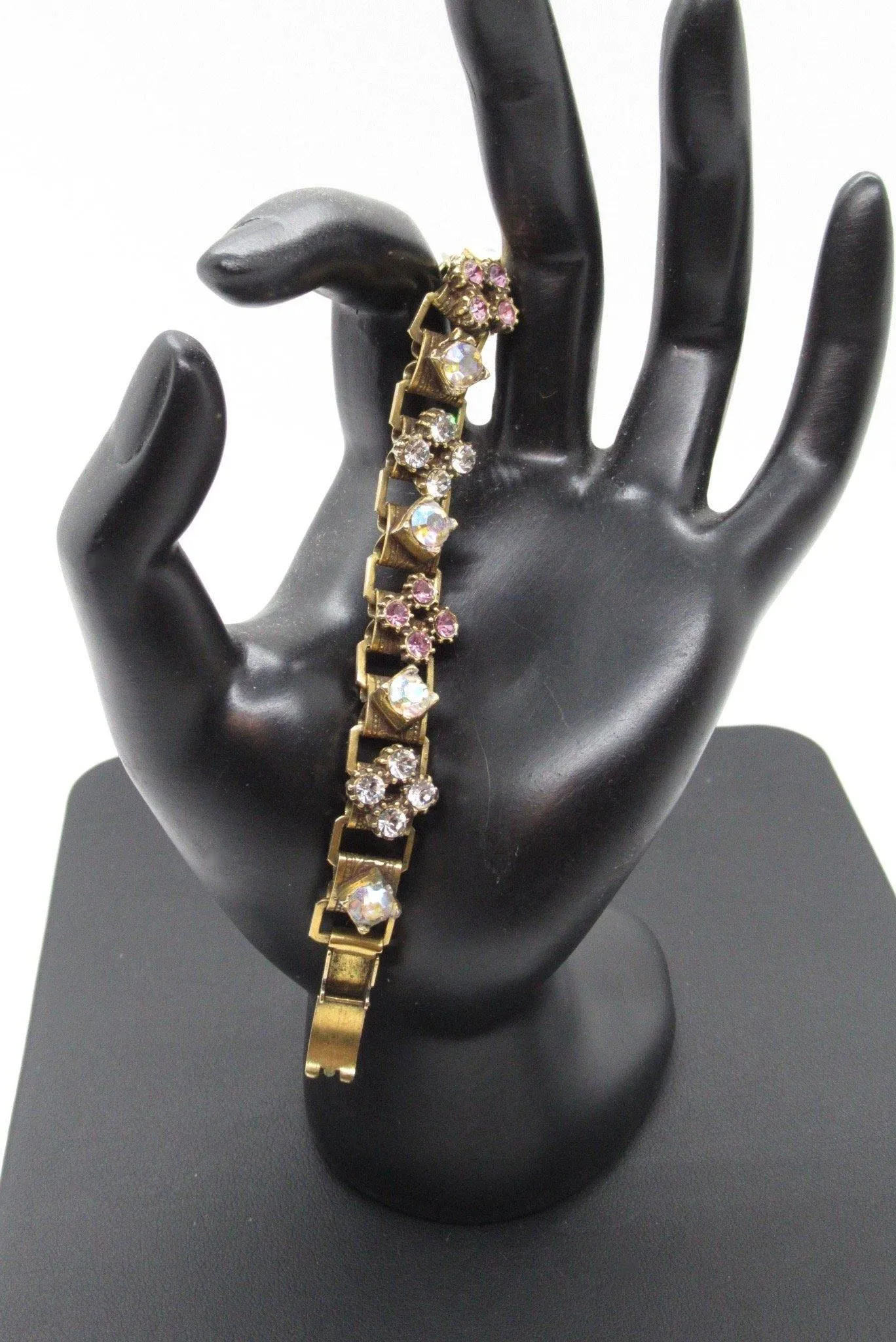 Victorian Style Vintage Pastel Rhinestone Bracelet