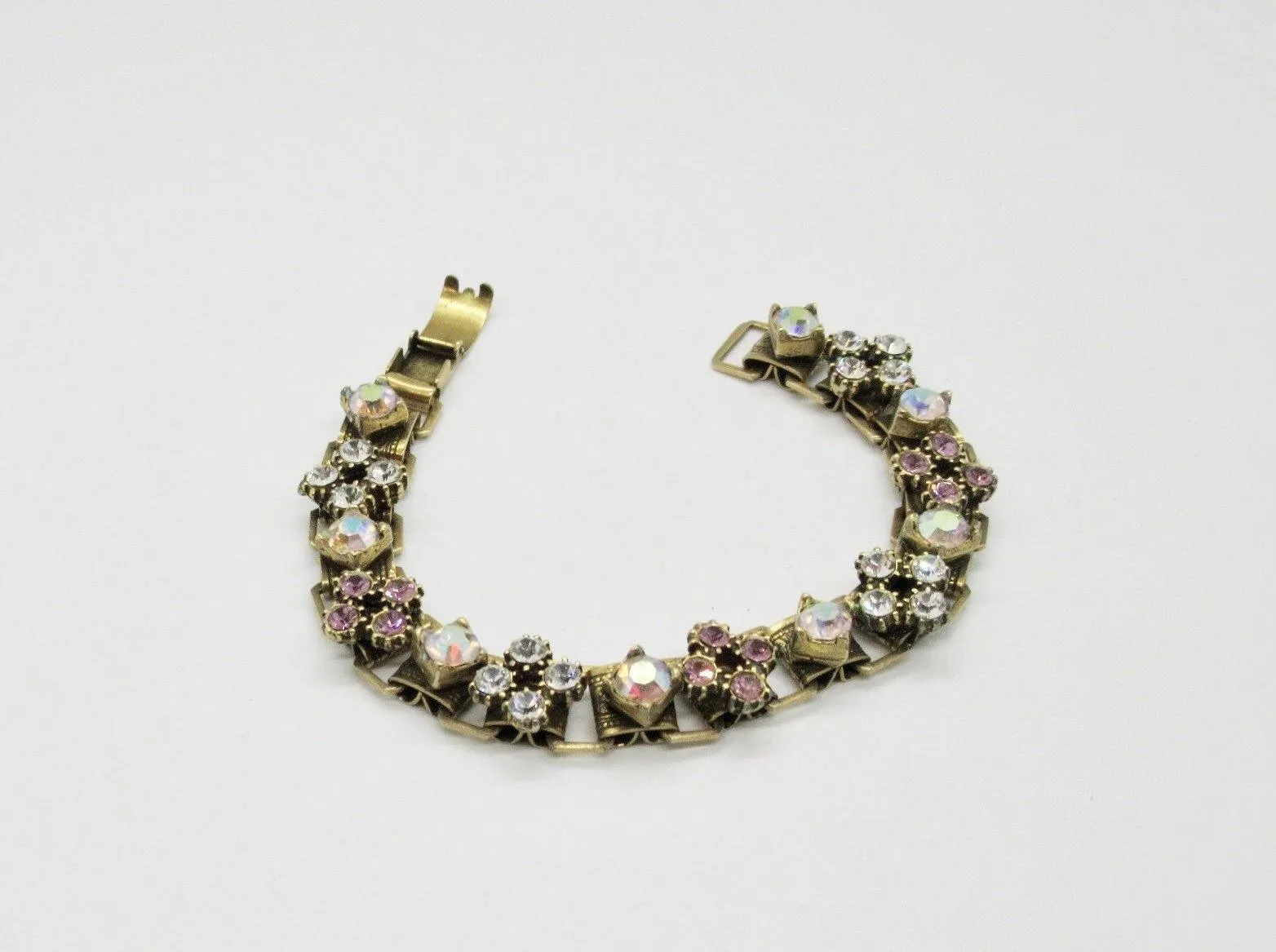 Victorian Style Vintage Pastel Rhinestone Bracelet