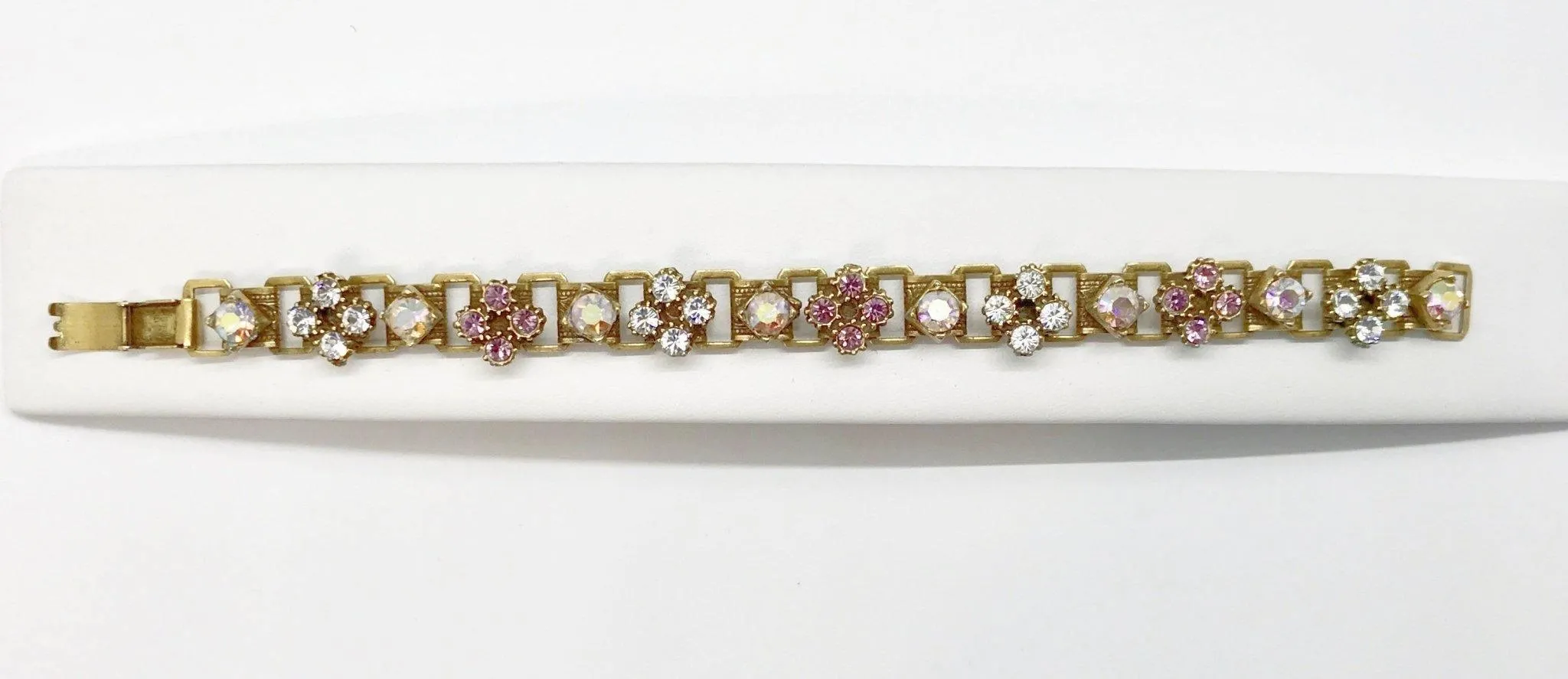 Victorian Style Vintage Pastel Rhinestone Bracelet