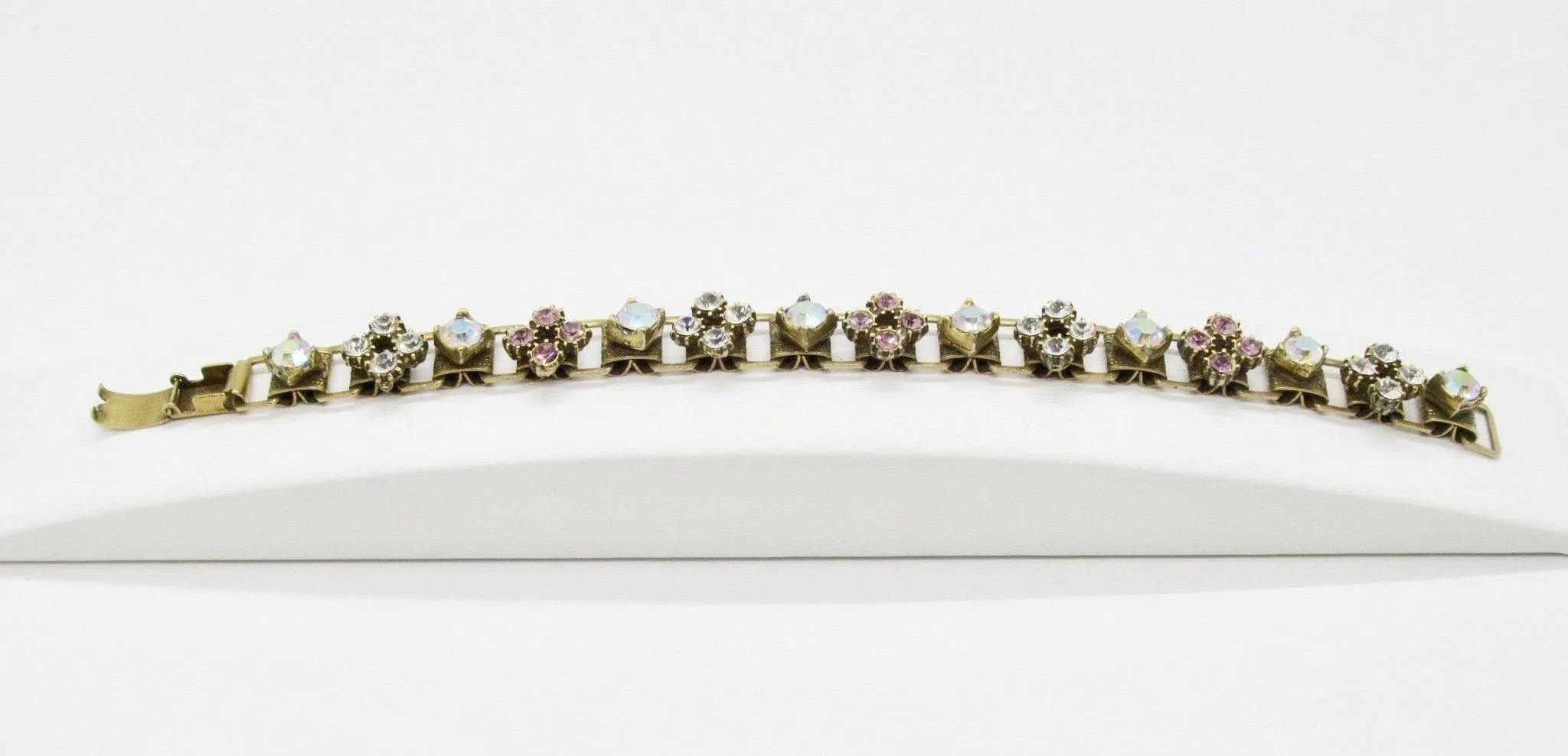 Victorian Style Vintage Pastel Rhinestone Bracelet