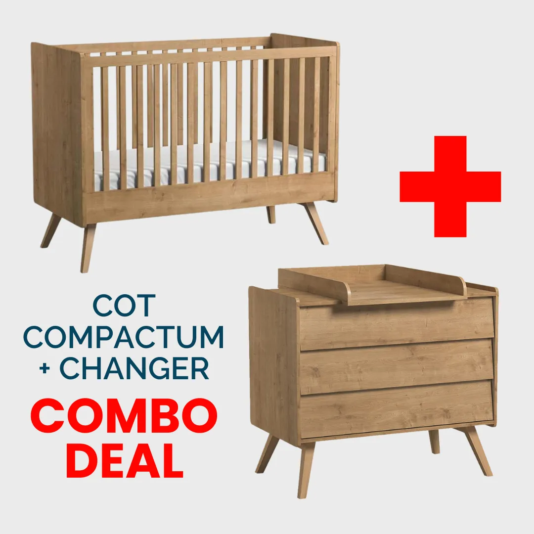 Vintage Cot, Compactum Oak & Changer Bundle