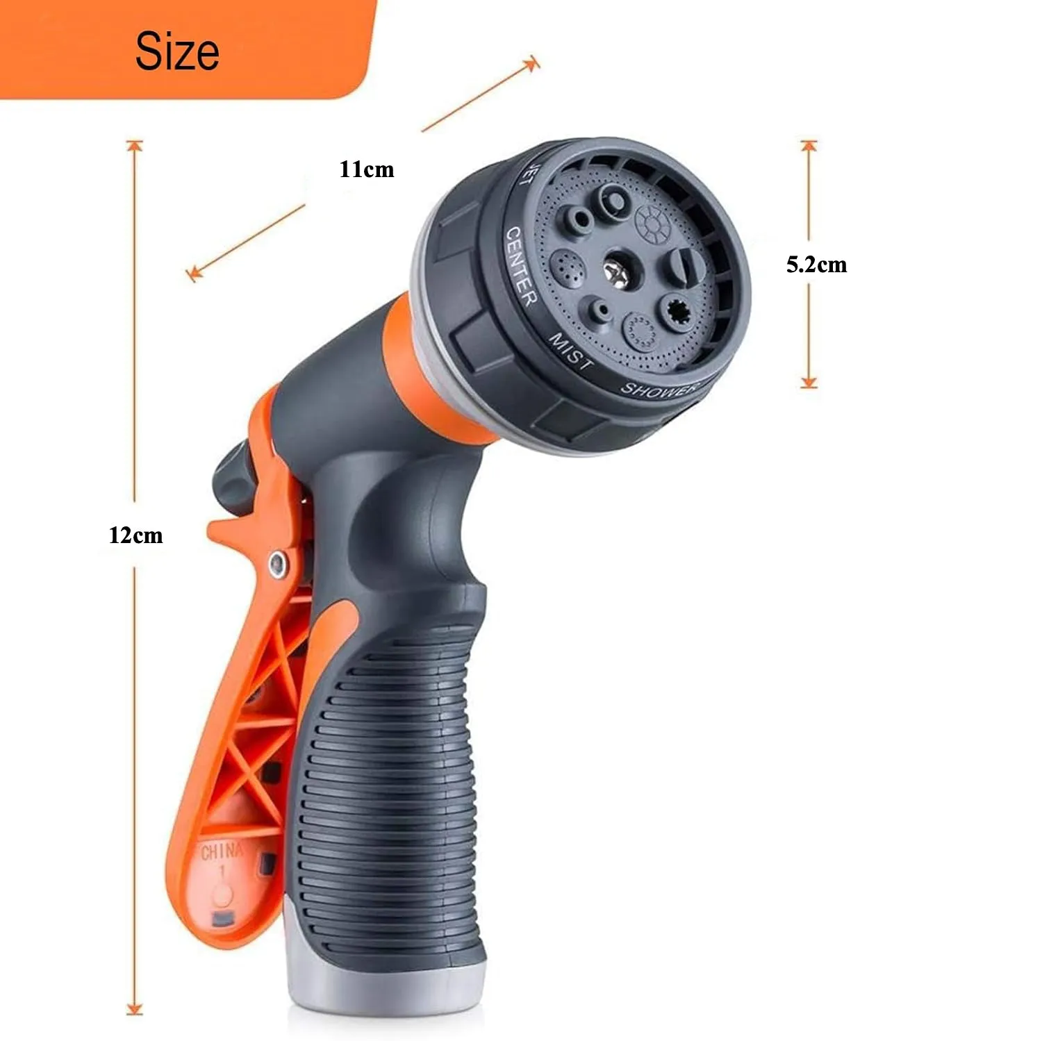 Water Spray Nozzle with 8 Adjustable Watering Patterns