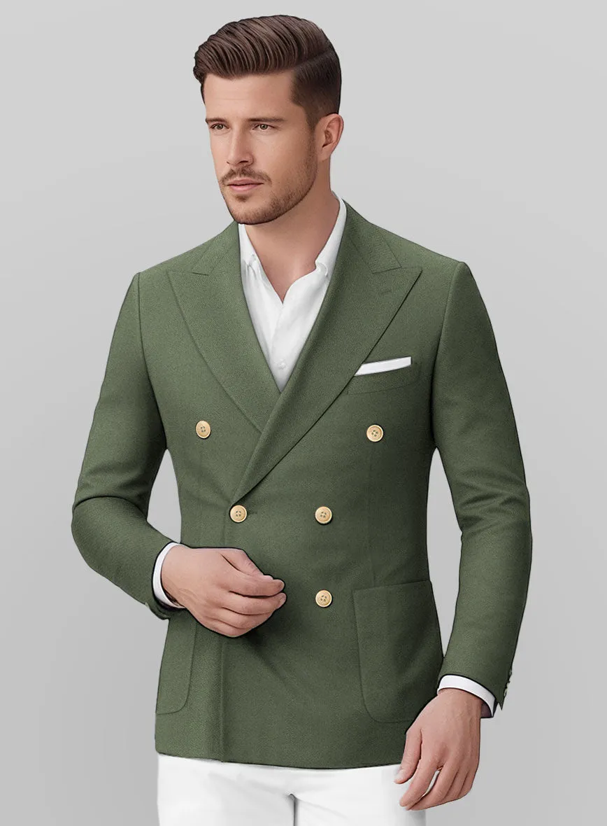 White Olive Green Cotton Suit