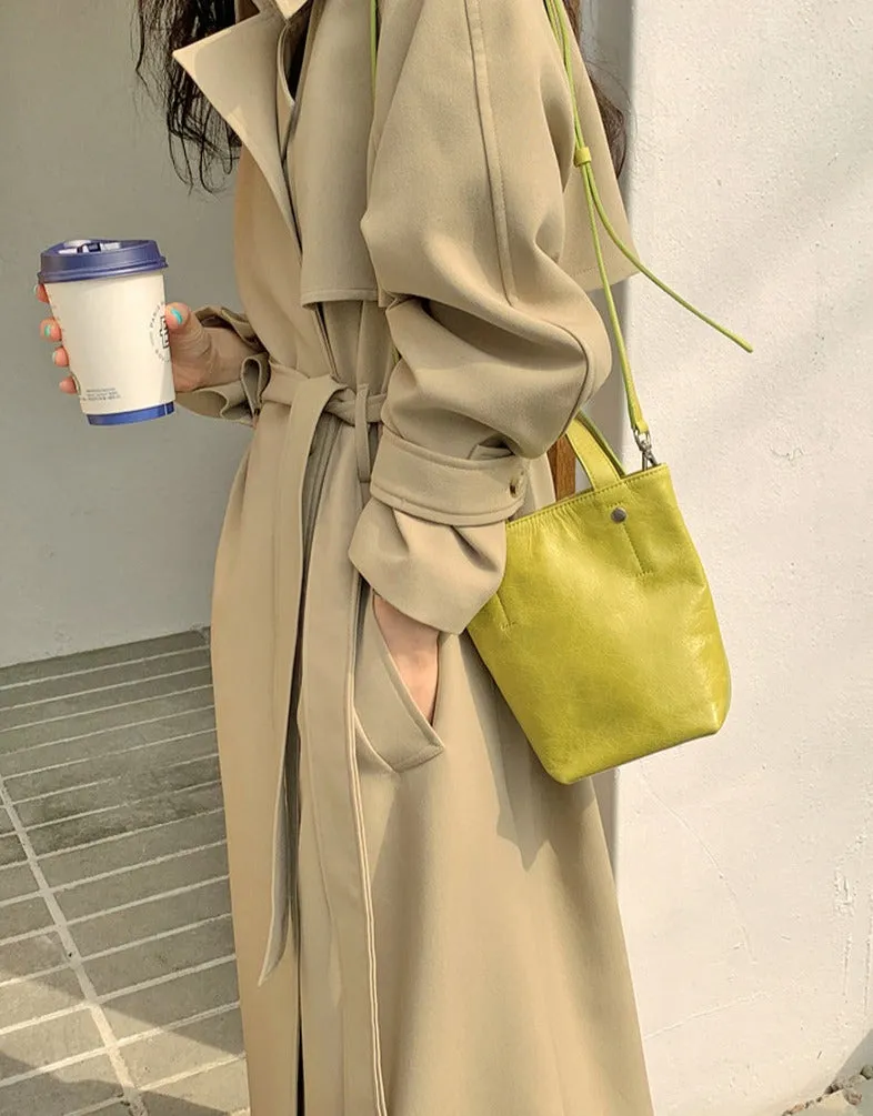 Wjczt Stylish Lapel Women Trench Coat 2022 Spring Long Sleeve Belted Lace-up Loose Female Long Coats Ladies Outwear